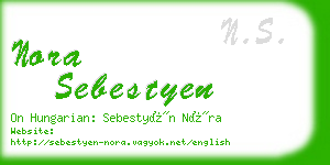 nora sebestyen business card